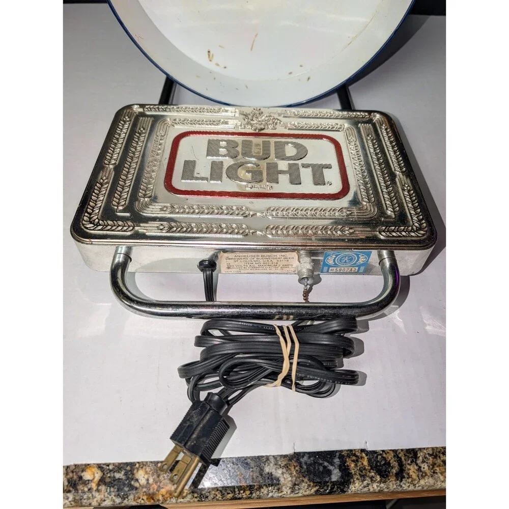 Vintage Bud Light Register Wall Sign with Lamp Mancave-Budweiser Anheuser Busch